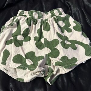 Green Floral Women's Shorts